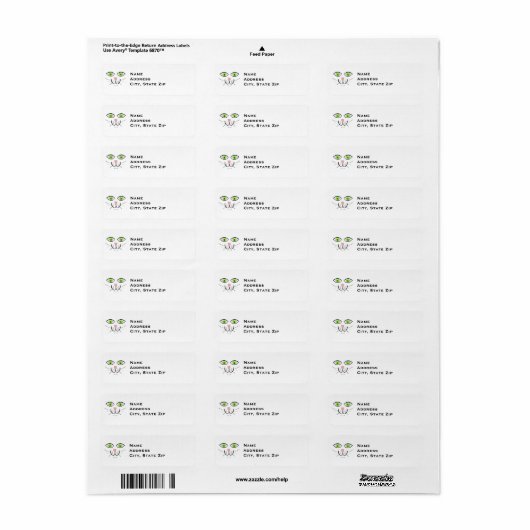 Het glimlachen Kat Face Return Address Labels (Full Sheet)