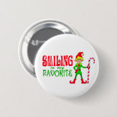 Het glimlachen Kerstmis Elf Ronde Button 5,7 Cm (Voorkant /achterkant)