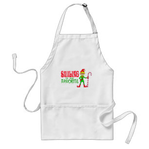 Het glimlachen Kerstmis Elf Standaard Schort