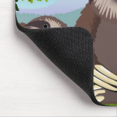 Het glimlachen Kute Sloths Monogramed Muismat (Hoek)