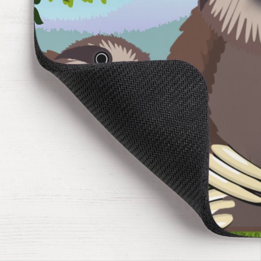 Het glimlachen Kute Sloths Monogramed Muismat (Hoek)