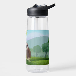 Het glimlachen Kute Sloths Monogramed Waterfles