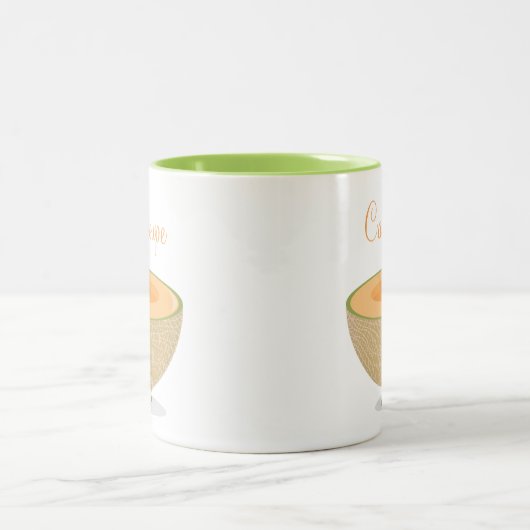 Het glimlachen Mok Cantaloupe met Woorden (Center)