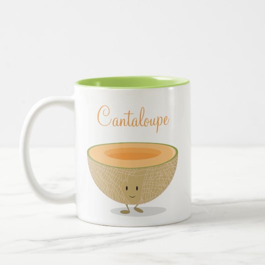 Het glimlachen Mok Cantaloupe met Woorden (Links)