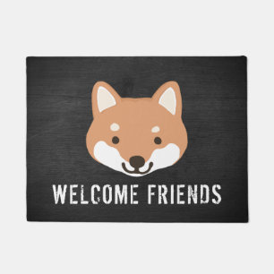 Het glimlachen Shiba Inu Face Custom Cute Dog Deurmat