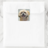 Het glimlachen Shih Tzu Dog Vierkante Sticker (Tas)