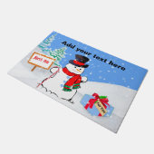 Het glimlachen Snowman en Kerstmis heden Deurmat (Schuin)