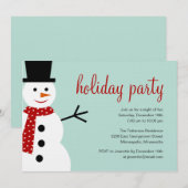 Het glimlachen Snowman Kerstmis/Vrijdag Uitnodigin Kaart (Voorkant / Achterkant)