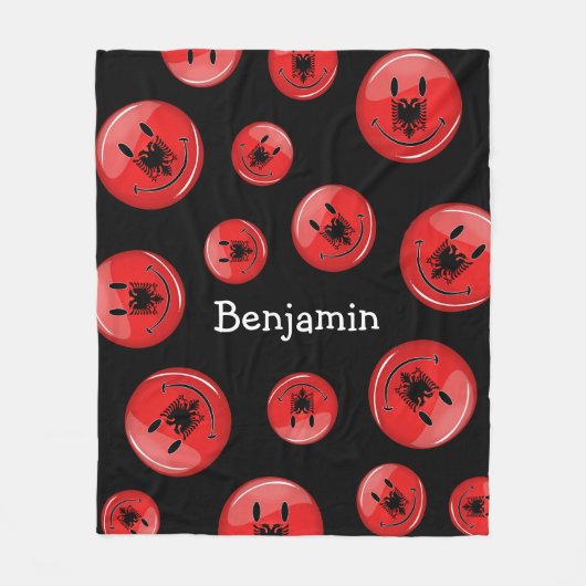 Het glimlachen van Albanese vlag Fleece Deken (Voorkant)