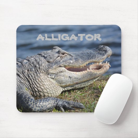 Het glimlachen van Amerikaanse Alligator Wildlife  Muismat (Met muis)