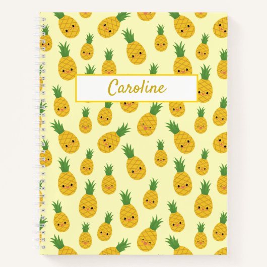 Het glimlachen van ananas Pattern Spiral Notebook Notitieboek (Voorkant)