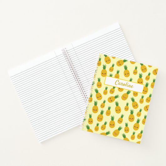 Het glimlachen van ananas Pattern Spiral Notebook Notitieboek (Binnen)