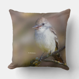 Het glimlachen van Ash-Throated Flycatcher op de T Kussen