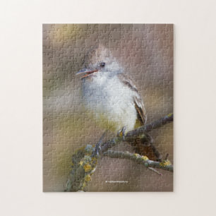 Het glimlachen van Ash-Throated Flycatcher op de T Legpuzzel