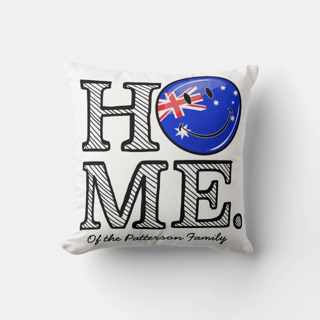 Het glimlachen van Australische vlag Housewarming Kussen (Voorkant)