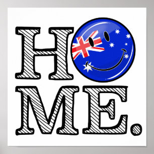 Het glimlachen van Australische vlag Housewarming Poster