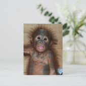 Het glimlachen van Baby Orangutan in Diapers Borne Briefkaart (Staand voorkant)