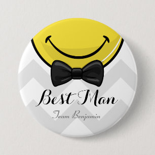 Het glimlachen van Beste mannen Wedding Button