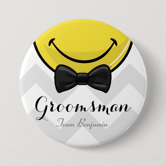 Het glimlachen van Beste mannen Wedding Button (Voorkant)