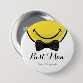 Het glimlachen van Beste mannen Wedding Button (Voorkant /achterkant)