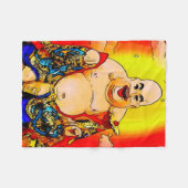 Het glimlachen van boeddha Graphic Art Fleece Blan Deken (Voorkant (Horizontaal))