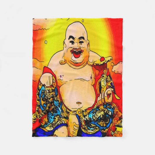 Het glimlachen van boeddha Graphic Art Fleece Blan Deken (Voorkant)