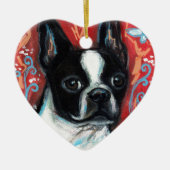 Het glimlachen van Boston Terrier Keramisch Ornament (Voorkant)