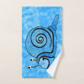 Het glimlachen van Bright Aqua Blue Cartoon Slak P Bad Handdoek (Handdoek)
