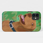 Het glimlachen van Brown Vizsla op de groene achte Case-Mate iPhone Case (Achterkant (horizontaal))
