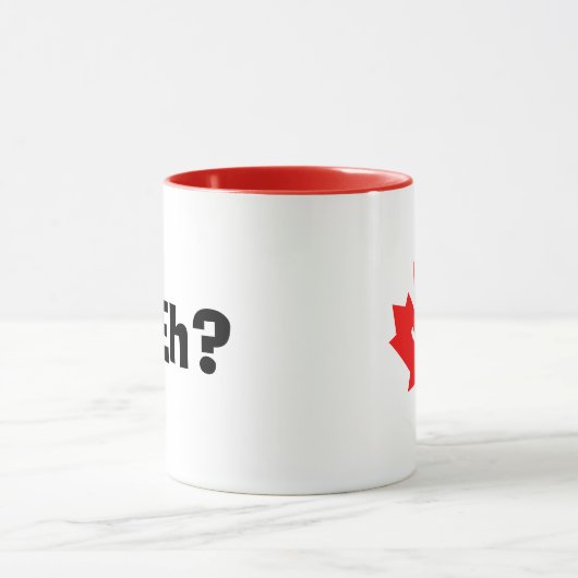 Het glimlachen van Canadese Maple Leaf Eh? Mok (Midden)