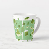 Het glimlachen van Cartoon Green Tea Teacup Bag Le Latte Mok (Rechterhoek)