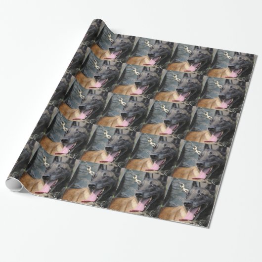 Het glimlachen van de Belgische Malinois Dog Cadeaupapier (Uitgerold)