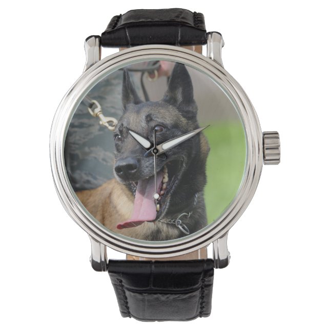 Het glimlachen van de Belgische Malinois Dog Horloge (Voorkant)