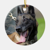 Het glimlachen van de Belgische Malinois Dog Keramisch Ornament (Voorkant)