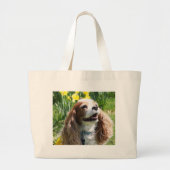 Het glimlachen van de Cavalier King Charles Spanie Grote Tote Bag (Voorkant)