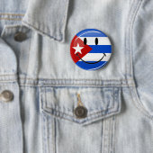 Het glimlachen van de Cubaanse vlag Ronde Button 5,7 Cm (In situ)