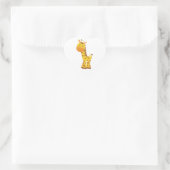 Het glimlachen van de Giraffe van de Cartoon Hart Sticker (Tas)