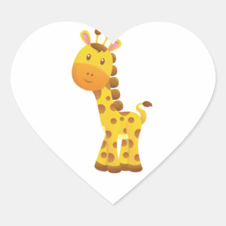 Het glimlachen van de Giraffe van de Cartoon Hart Sticker