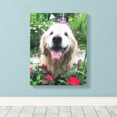 Het glimlachen van de gouden reproductiedag onder  canvas afdruk (Insitu (Houten vloer))