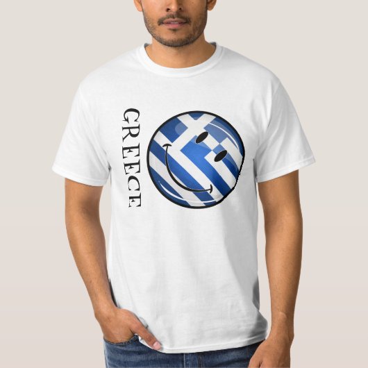 Het glimlachen van de Griekse vlag T-shirt (Voorkant)