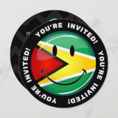 Het glimlachen van de Guyanese vlag Kaart (Voorkant / Achterkant)