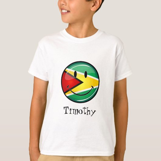 Het glimlachen van de Guyanese vlag T-shirt (Voorkant)