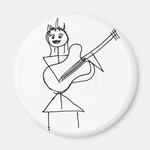 Het glimlachen van de holdingsbaarzen/gitaar van magneet