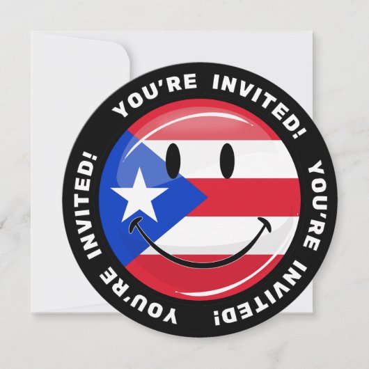 Het glimlachen van de Puerto Ricaanse vlag Kaart (Voorkant)