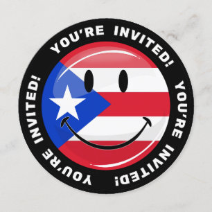 Het glimlachen van de Puerto Ricaanse vlag Kaart