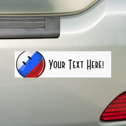 Het glimlachen van de Russische vlag Bumpersticker (Op auto)