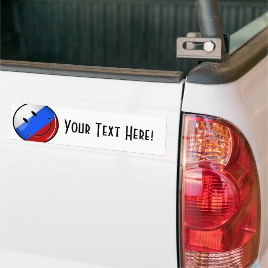 Het glimlachen van de Russische vlag Bumpersticker (Op Truck)