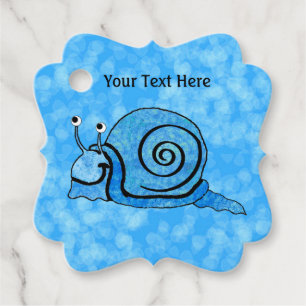 Het glimlachen van de slak Blue Tie Dye Kijk Shell Bedankjes Labels