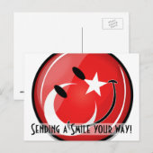 Het glimlachen van de Turkse vlag Briefkaart (Voorkant / Achterkant)