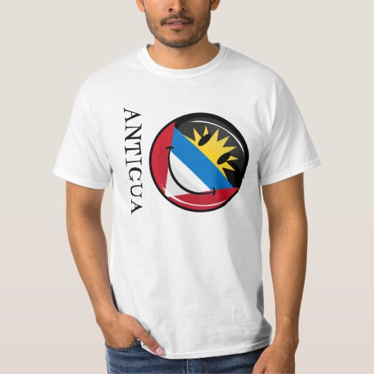 Het glimlachen van de vlag van Antigua en Barbuda T-shirt (Voorkant)